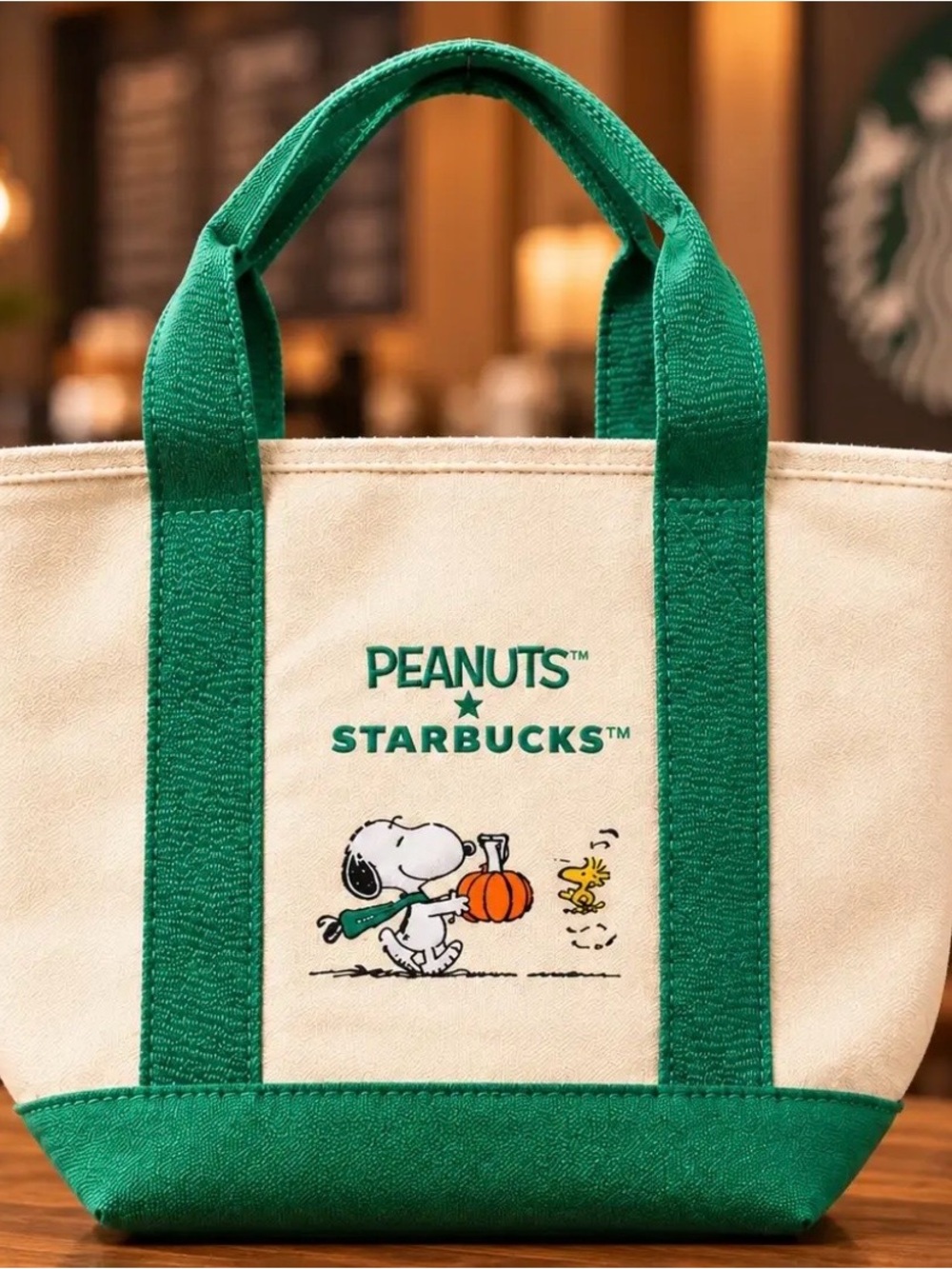 NWT Starbucks Peanut Canvas Tote Bag